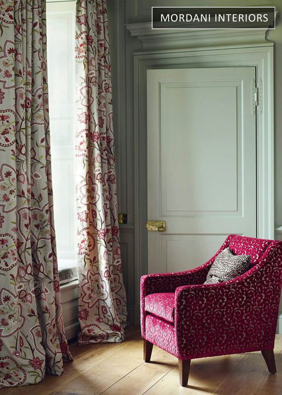 Maroon Embroidered Cotton Curtains